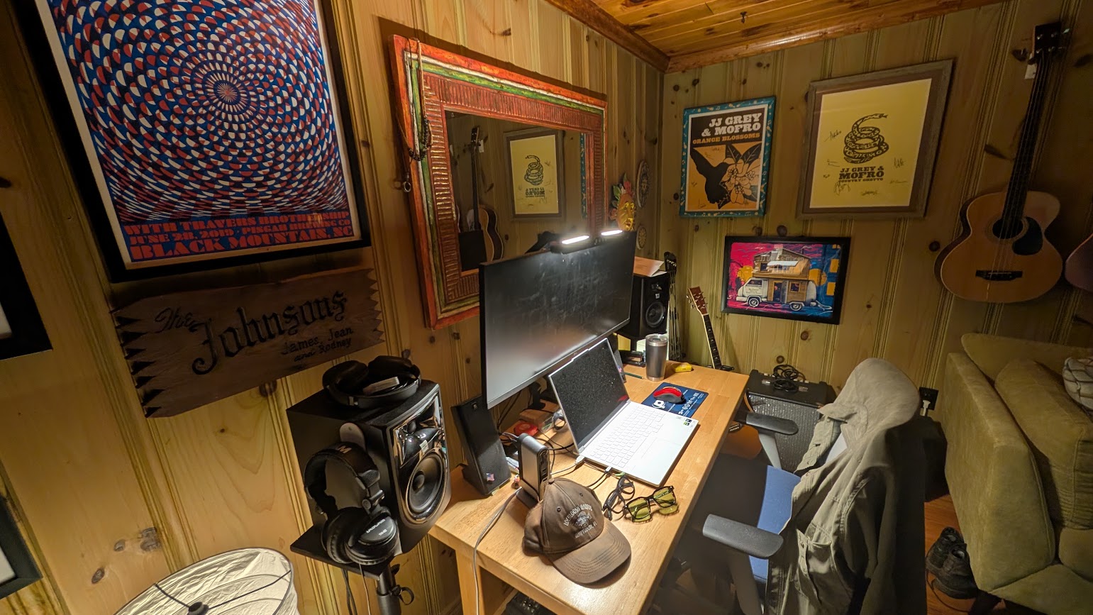 Recording desk and computer in the studio